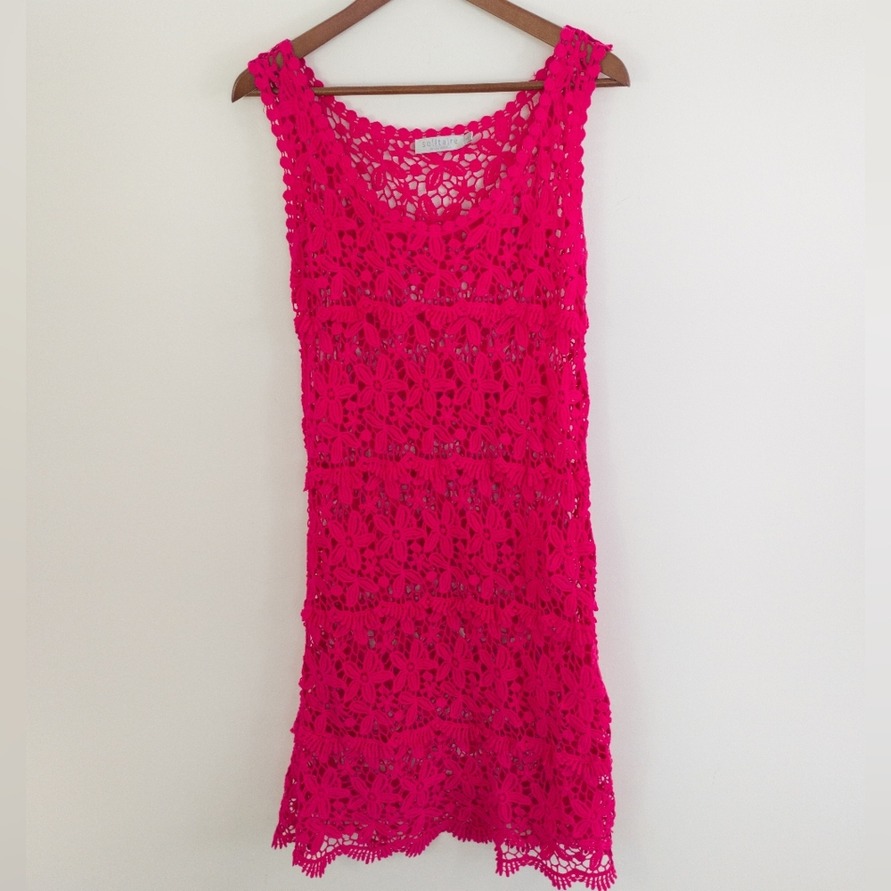 Solitaire by Ravi Khosla Crochet Cover Up Dress Size Large